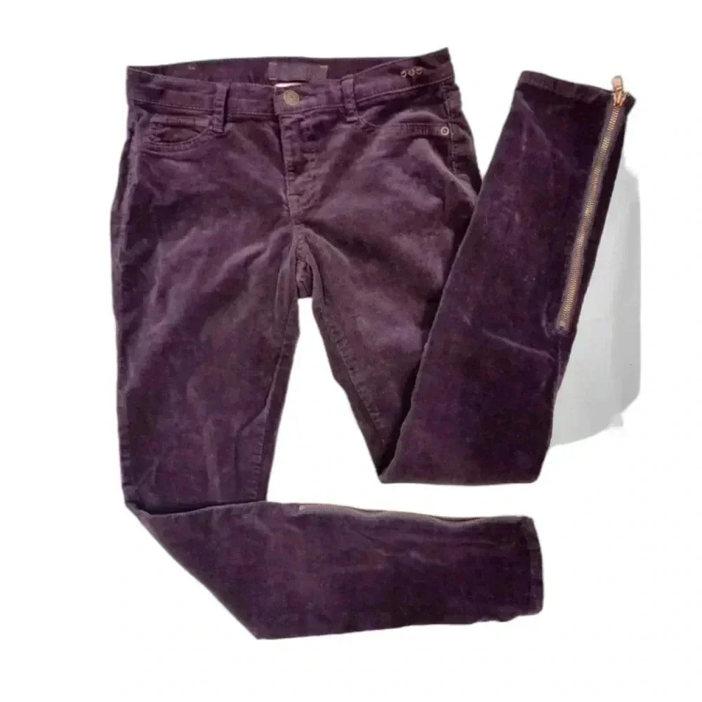 Ditto Low Rise Plum Colour Leggings Corduroy Size 27